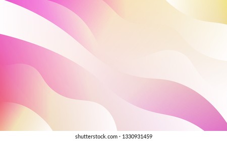 Swirly Colorful Vibrant Shapes. Abstract wave shape with gradient color. Warm colors. Vector illustration. Light purple, yellow Gradient.