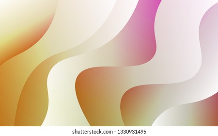 Swirly Colorful Vibrant Shapes. Abstract wave shape with gradient color. Warm colors. Vector illustration. Light purple, yellow Gradient.