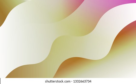 Swirly Colorful Vibrant Shapes. Abstract wave shape with gradient color. Warm colors. Vector illustration. Light purple, yellow Gradient.