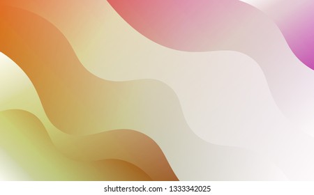 Swirly Colorful Vibrant Shapes. Abstract wave shape with gradient color. Warm colors. Vector illustration. Light purple, yellow Gradient.