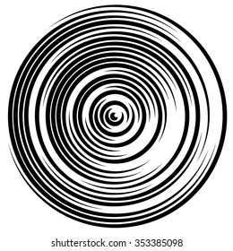 Swirly concentric, segmented circles. Abstract vector illustration