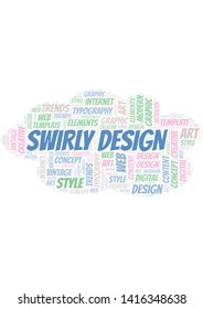Swirly Design word cloud. Wordcloud made with text only.