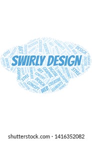 Swirly Design word cloud. Wordcloud made with text only.