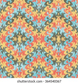 Swirly diamond pattern seamless vector background tile

