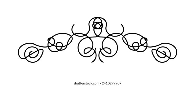Swirly divider of black line set. This versatile black divider with elegant curves s is the ideal choice to enhance your design. Vector illustration.
