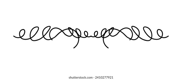 Swirly divider of black line set. This crazy swirly divider illustration in black line style enhances your designs with a touch of artistry. Vector illustration.