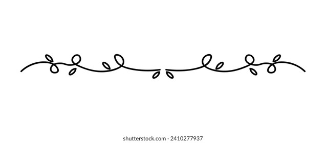 Swirly divider of black line set. This black line style and intricate details of swirly divide offer endless design possibilities. Vector illustration.