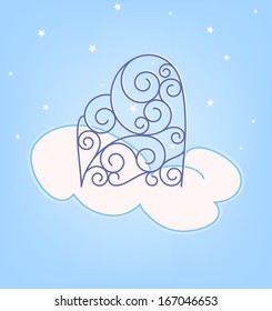 Swirly door in cloud, abstract design