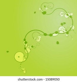 Swirly floral grunge abstract patterns on gradient background