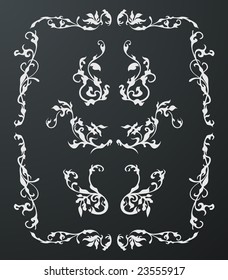 Swirly flower design elements. Browse my portfolio for similar files.