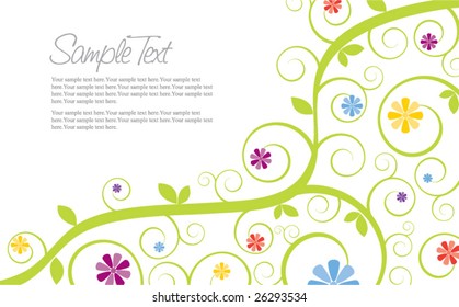 Swirly Flower Invitation Template