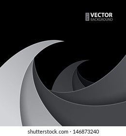 Swirly gray paper waves background. RGB EPS 10 vector illustration