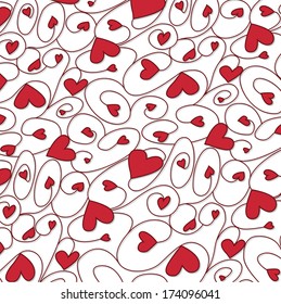 Swirly hand drawn heart pattern in vector format.