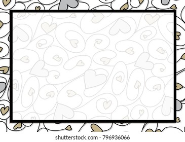 Swirly heart border in vector format.