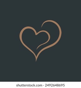 Swirly Heart Icon premium luxury style vector eps8.