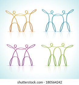 Swirly line couple figures