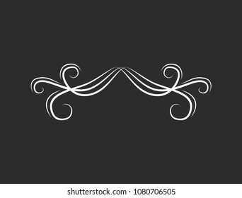 Swirly line curl pattern, filigree frame, decorative calligraphic element. Greeting card, invitation design. Vector illustration