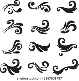 Schwirke Linien-Muster einzeln auf weißem Hintergrund