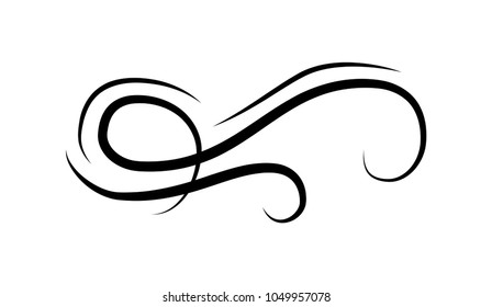 Swirly line. Ornament design, hand drawn element decoration, invitation wedding card, vector illustration. Calligraphic element.