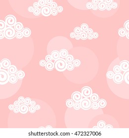 Swirly pink clouds background