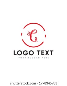 Swirly style letter type C logo template, Vector logo for business and company identity 