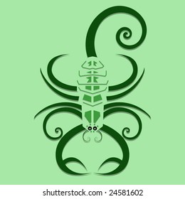 Swirly vector scorpion design with spiral tail