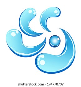 Swirly water drops symbol