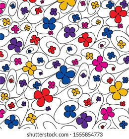 Swirly whimsical floral pattern in vector format.