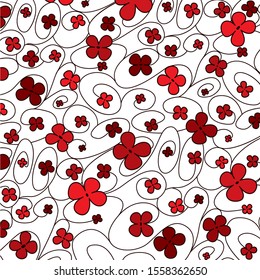 Swirly whimsical floral pattern in vector format.