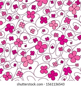 Swirly whimsical floral pattern in vector format.