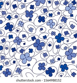 Swirly whimsical floral pattern in vector format.