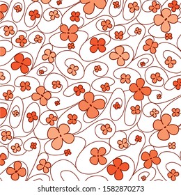 Swirly whimsical floral pattern in vector format.