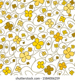 Swirly whimsical floral pattern in vector format.