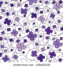 Swirly whimsical floral pattern in vector format.