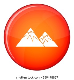 Swiss alps icon in red circle isolated on white background vector illustration