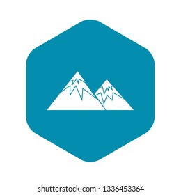 Swiss alps icon in simple style isolated on white background
