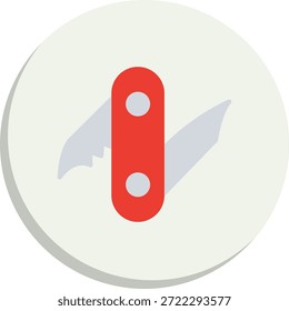Icono de estilo de círculo plano de cuchillo de ejército suizo