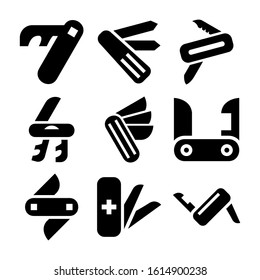 swiss army knife icon isolated sign symbol vector illustration - Collection of high quality black style vector icons
