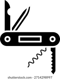 Schweizer Taschenmesser Symbol mit mehreren Werkzeugen