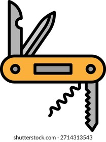 Icono suizo del cuchillo del ejército con las herramientas múltiples