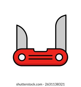 Swiss Army Knife Icon. Pocket knife, multi tool, camping, survival, and more. Editable vector