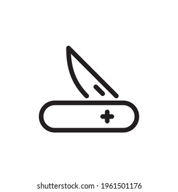 swiss army knife icon vector from travel concept. Thin line illustration of swiss army knife. swiss army knife. Multi knife line icon concept. vector linear illustration, symbol, sign