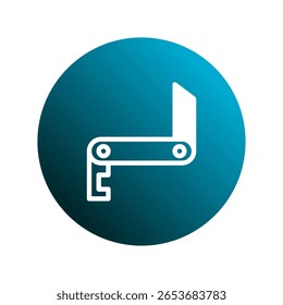 Swiss army knife icon vector representing multipurpose tools and functionality within a blue gradient circle background