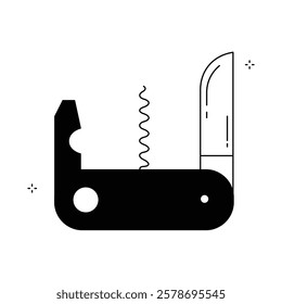 Swiss Army Knife Multitool Vector Icon Design