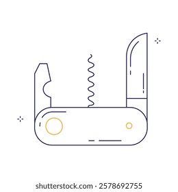 Swiss Army Knife Outdoor Tool Vector Icon Design