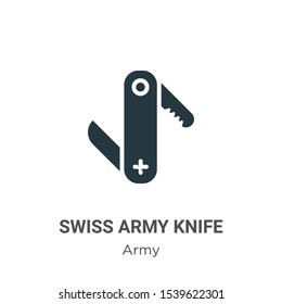 Swiss army knife vector icon on white background. Flat vector swiss army knife icon symbol sign from modern army collection for mobile concept and web apps design.