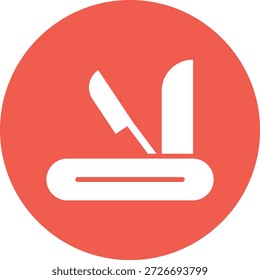 Ilustración suiza del diseño del icono del Vector del cuchillo del ejército