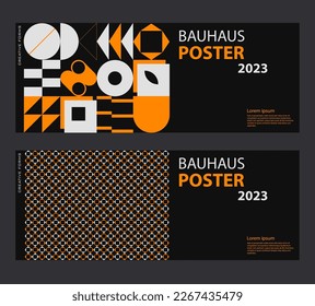 Von Swiss Art inspirierte Vektorgrafiken, die mit abstrakten geometrischen Formen und Texten erstellt wurden und für Posterkunst und Digitaldrucke nützlich sind.