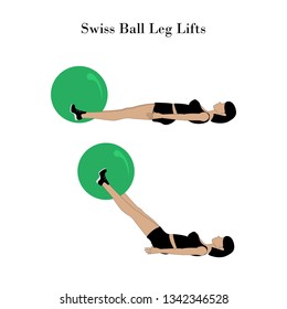 Swiss Ball Leg Lifts Exercise Workout