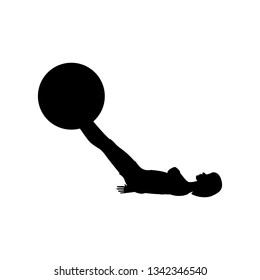 Swiss Ball Leg Lifts Exercise Workout Silhouette